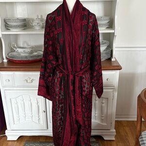 Victoria's Secret Collection Red and Black Sheer Robe